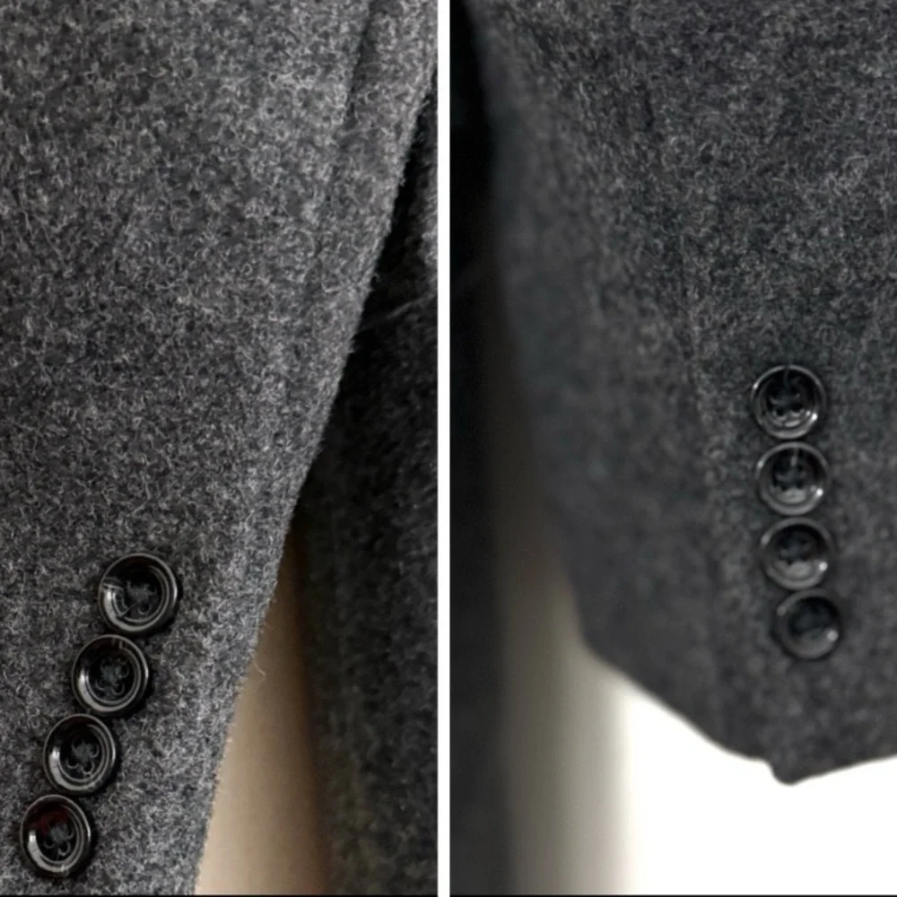 NWT J. Crew Charcoal Wool Topcoat, Overcoat With Quilted Lining Size 36R
